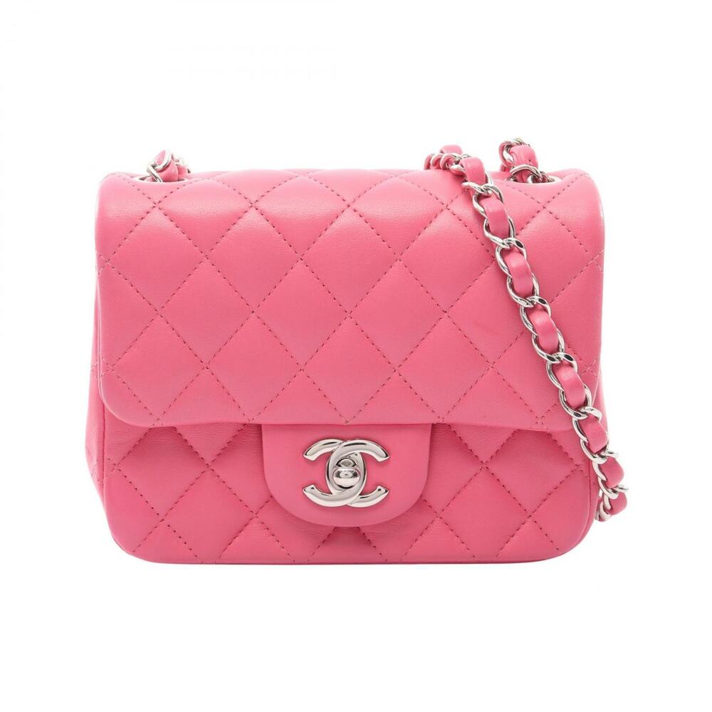 Chanel Mini Matelassé Shoulder Bag/Handbag, Lambskin Leather, Women's, Pink